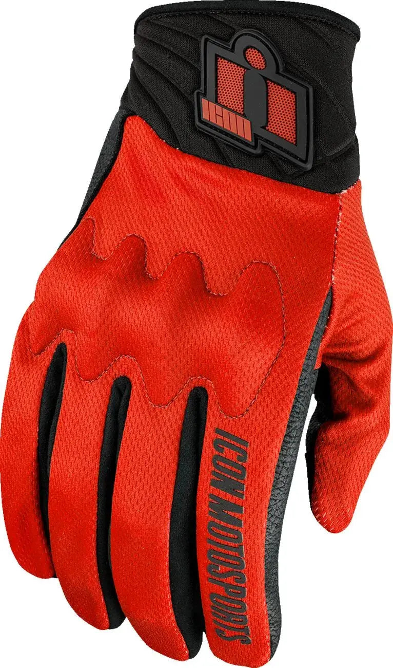 Icon Anthem 3 Textile Gloves Black / Red - FREE UK Shipping, FREE 365 Day Returns | Moto Central
