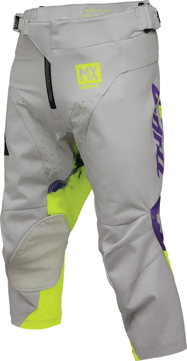 Thor Launchmode Bleach Youth MX Textile Trouser Acid Yellow / Grey / Purple - FREE UK Shipping, FREE 365 Day Returns | Moto Central
