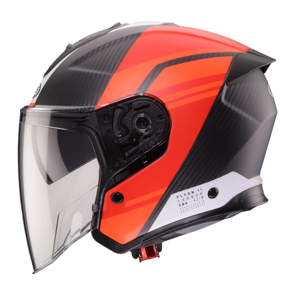 Caberg Flyon 2 Addict Matt Carbon open-face helmet left side view