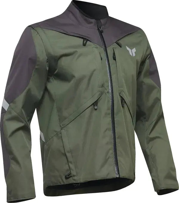 Thor Terrain Textile Jacket Army Green / Charcoal - FREE UK Shipping, FREE 365 Day Returns | Moto Central