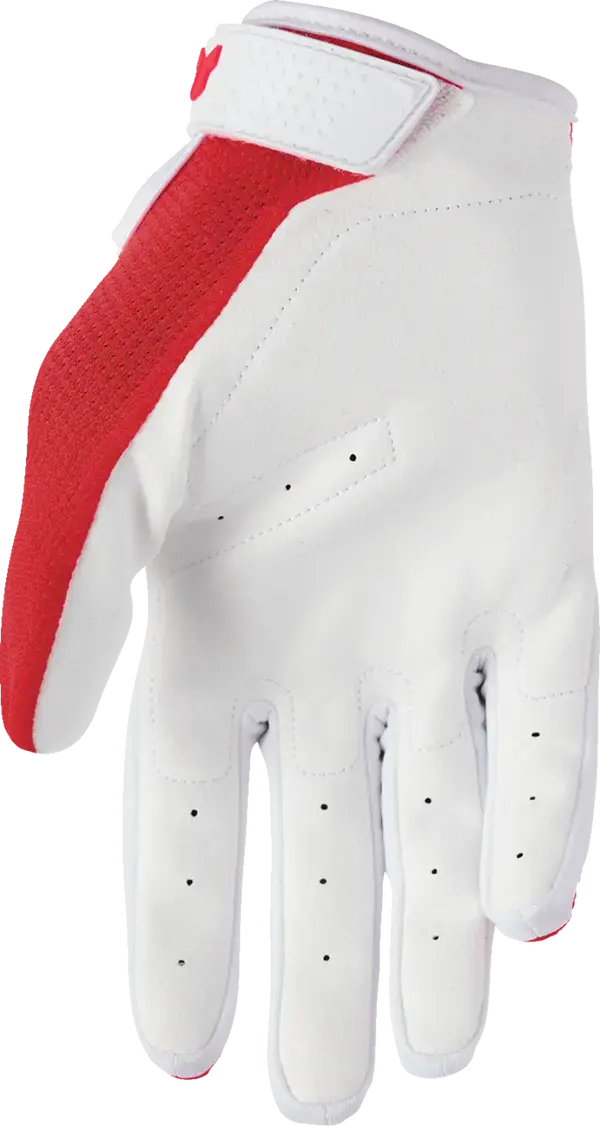 Thor Ridemode Static Youth Textile Gloves Red / White - FREE UK Shipping, FREE 365 Day Returns | Moto Central