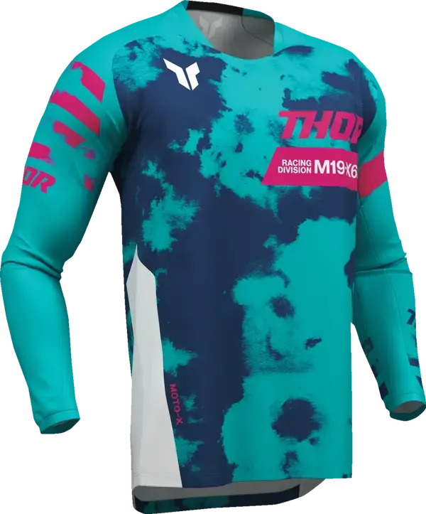 Thor Launchmode Bleach Youth Jersey Aqua / Blue / Pink / White - FREE UK Shipping, FREE 365 Day Returns | Moto Central