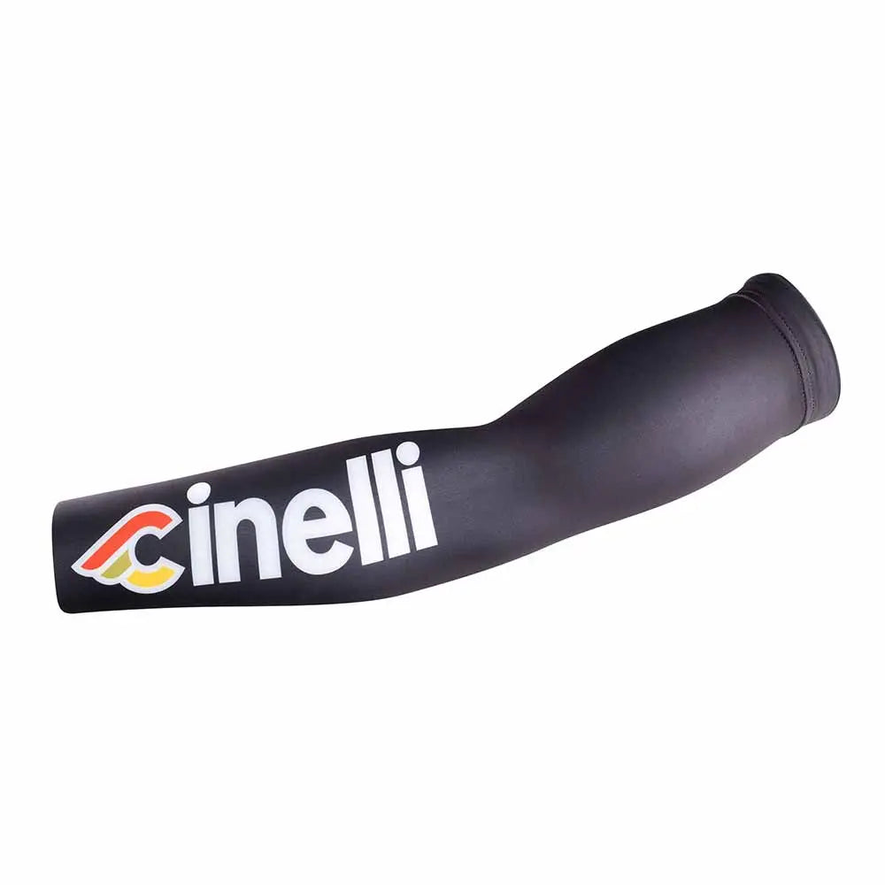 Cinelli Tempo Cinelli Logo Arm Warmers Black - FREE UK Shipping, FREE 365 Day Returns | Moto Central