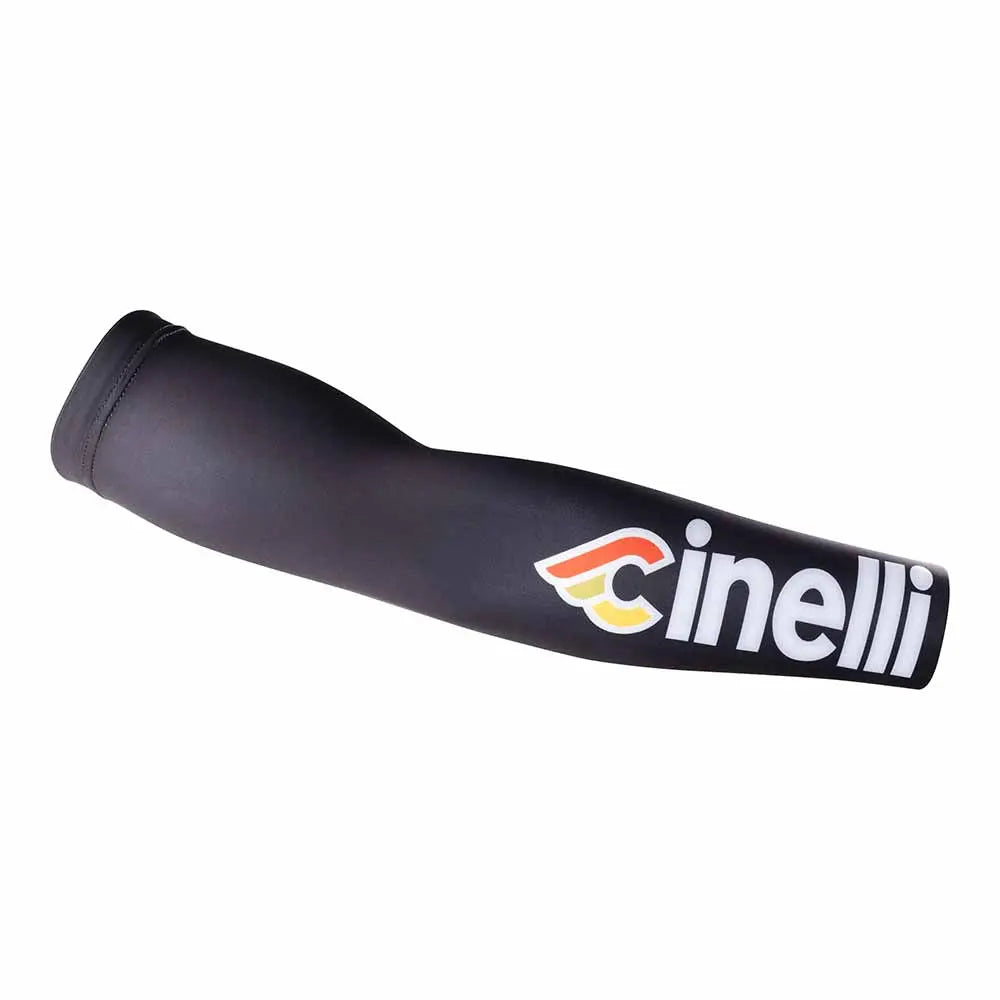 Cinelli Tempo Cinelli Logo Arm Warmers Black - FREE UK Shipping, FREE 365 Day Returns | Moto Central