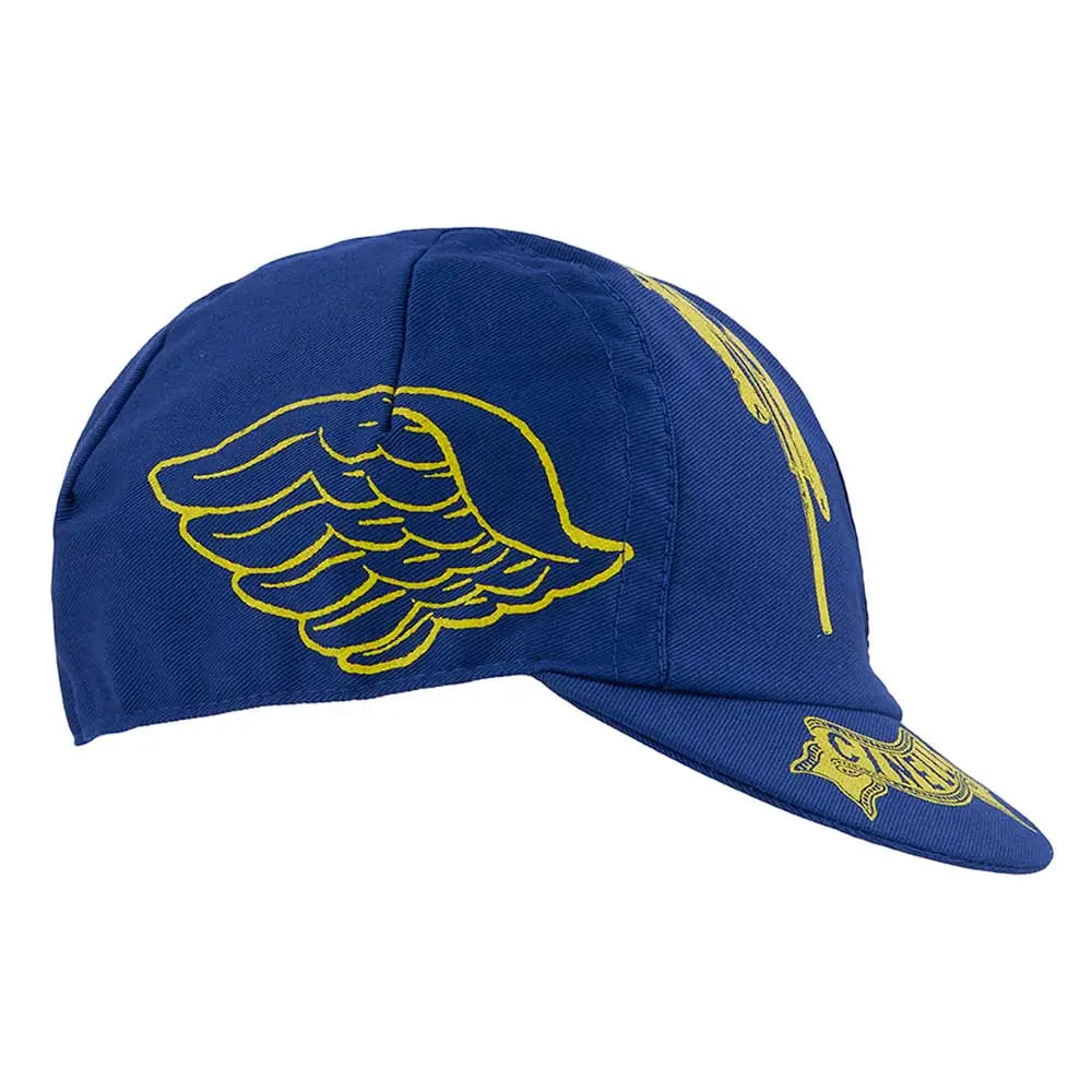 Cinelli Milano Bike Veterans Cap Blue / Yellow - FREE UK Shipping, FREE 365 Day Returns | Moto Central