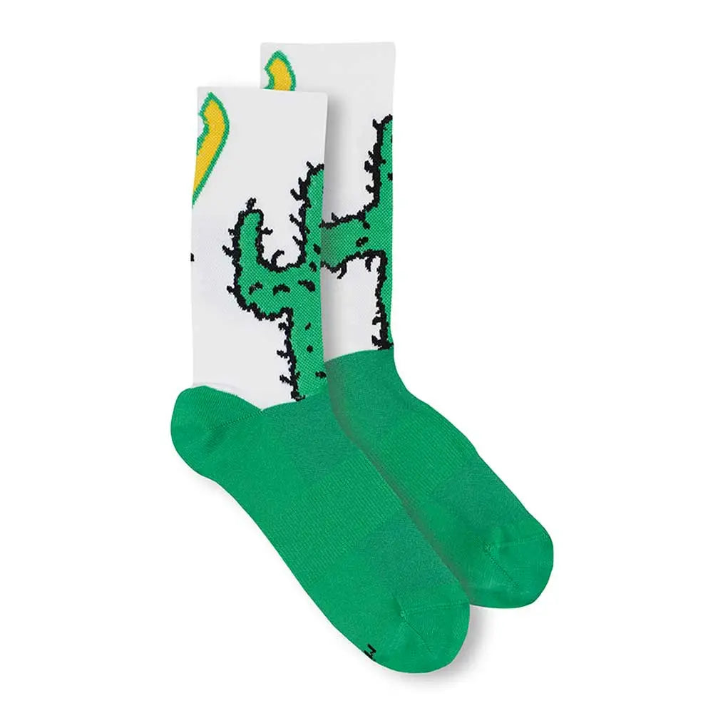 Cinelli Cactus Socks White / Green - FREE UK Shipping, FREE 365 Day Returns | Moto Central