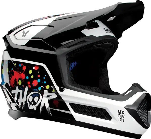 Thor Fleet Youth Splat Black - FREE UK Shipping, FREE 365 Day Returns | Moto Central