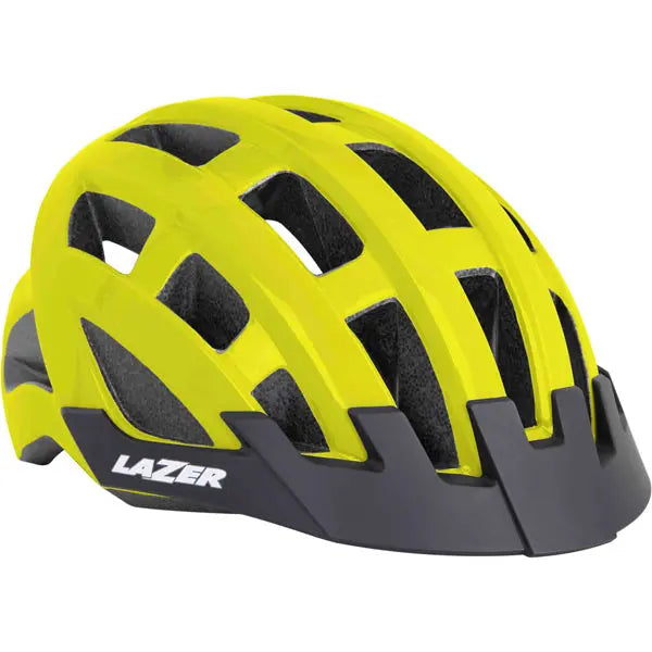 Lazer Compact Cycle Helmet Flash Yellow - FREE UK Shipping, FREE 365 Day Returns | Moto Central