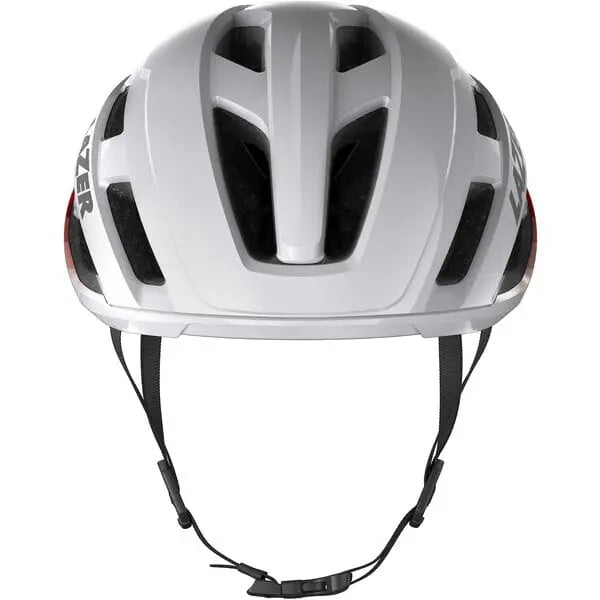 Lazer Strada KinetiCore Cycle Helmet Silver / Red - FREE UK Shipping, FREE 365 Day Returns | Moto Central