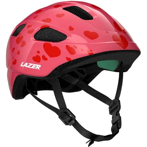 Lazer NutZ 2.0 KinetiCore Youth Cycle Helmet Little Hearts - FREE UK Shipping, FREE 365 Day Returns | Moto Central