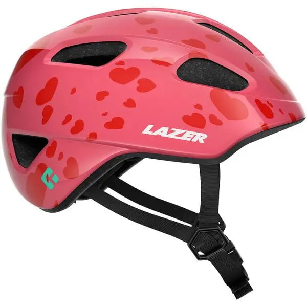 Lazer NutZ 2.0 KinetiCore Youth Cycle Helmet Little Hearts - FREE UK Shipping, FREE 365 Day Returns | Moto Central