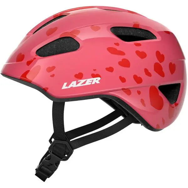 Lazer NutZ 2.0 KinetiCore Youth Cycle Helmet Little Hearts - FREE UK Shipping, FREE 365 Day Returns | Moto Central