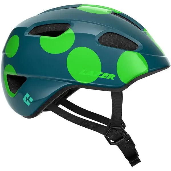 Lazer NutZ 2.0 KinetiCore Youth Cycle Helmet Green Dots - FREE UK Shipping, FREE 365 Day Returns | Moto Central