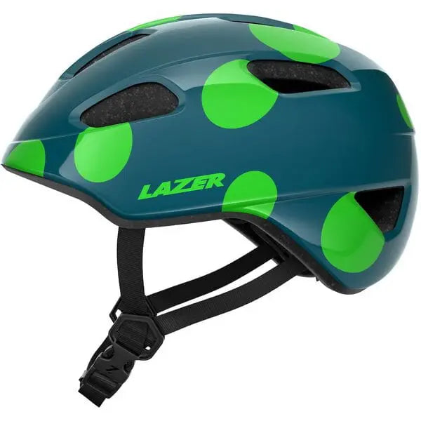 Lazer NutZ 2.0 KinetiCore Youth Cycle Helmet Green Dots - FREE UK Shipping, FREE 365 Day Returns | Moto Central