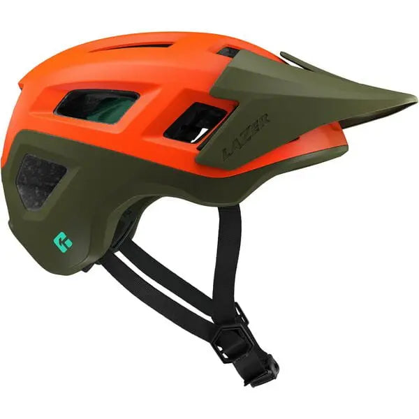 Lazer Coyote Kineticore Cycle Helmet Matt Orange / Green - FREE UK Shipping, FREE 365 Day Returns | Moto Central