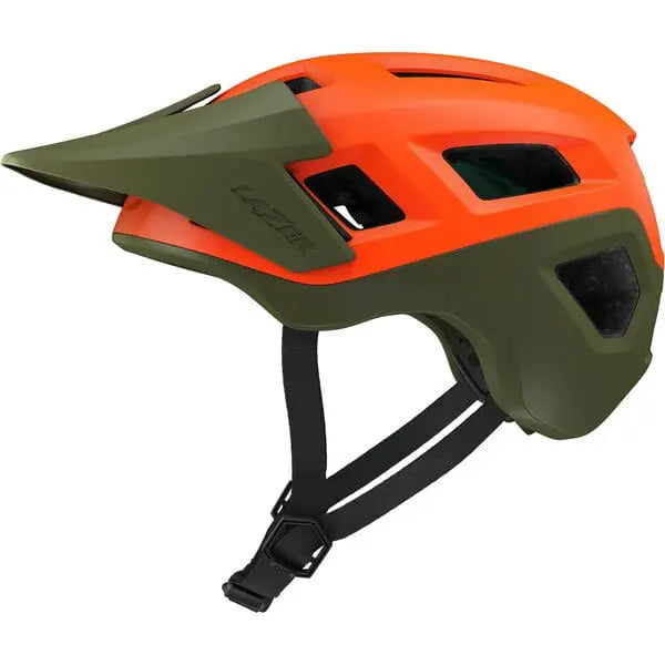 Lazer Coyote Kineticore Cycle Helmet Matt Orange / Green - FREE UK Shipping, FREE 365 Day Returns | Moto Central