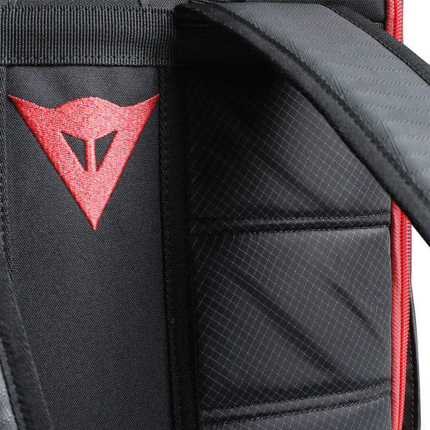 Dainese D Throttle Backpack Stealth Black - 27.9 Litres, front logo detail