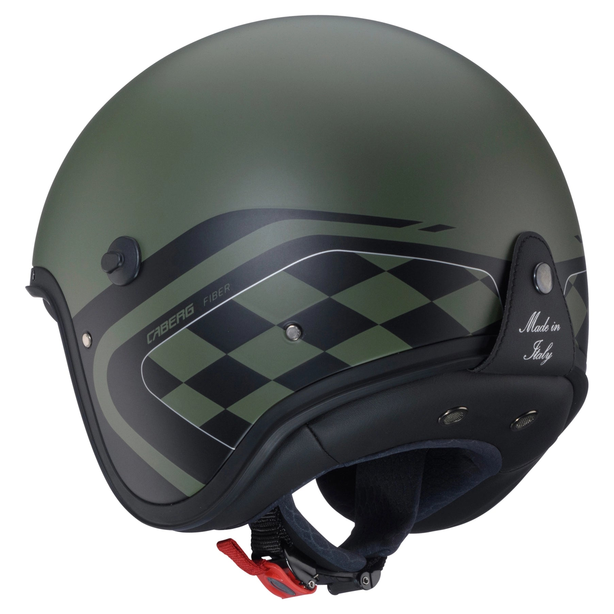 Caberg Freeride X Daytona Matt Military Green Black Silver open-face helmet rear view