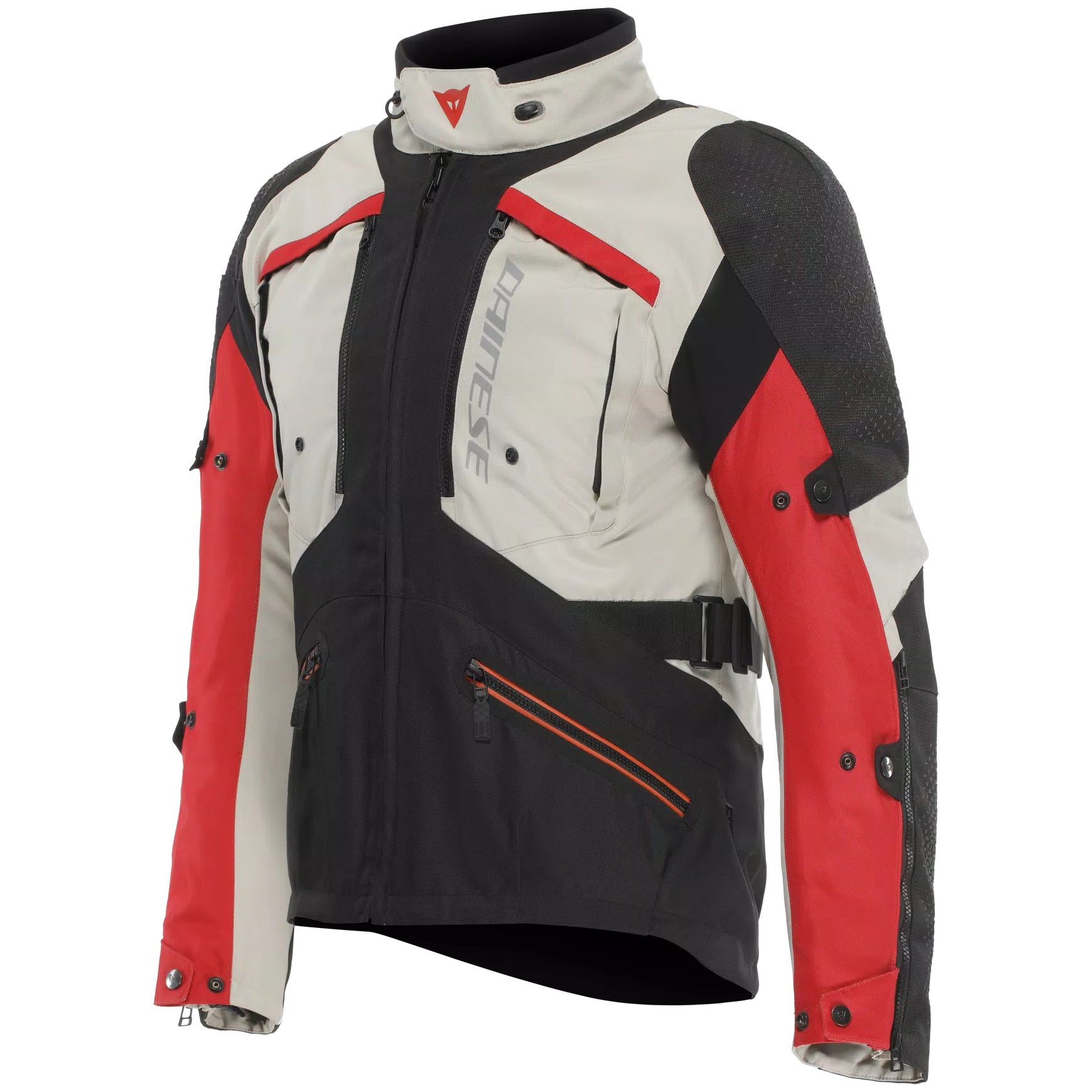 Dainese Gullfoss D-Dry Textile Jacket Black / White / Red, front view