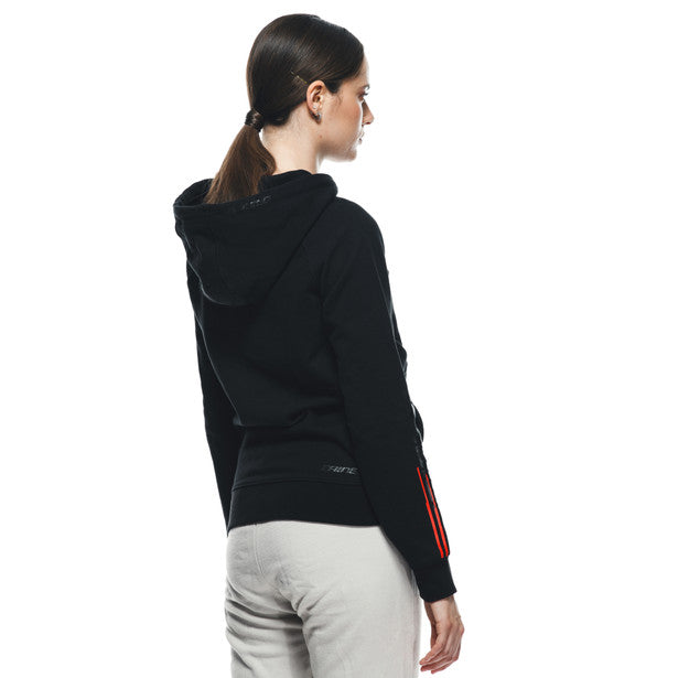 Dainese Logo Ladies Front Zip Casual Hoodie Black