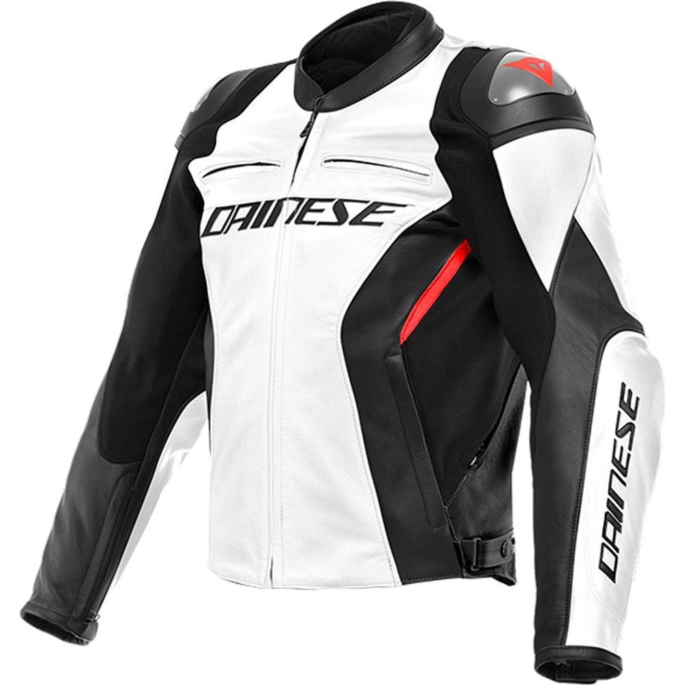 Dainese Racing 4 Leather Jacket White/Black FREE Delivery & Returns