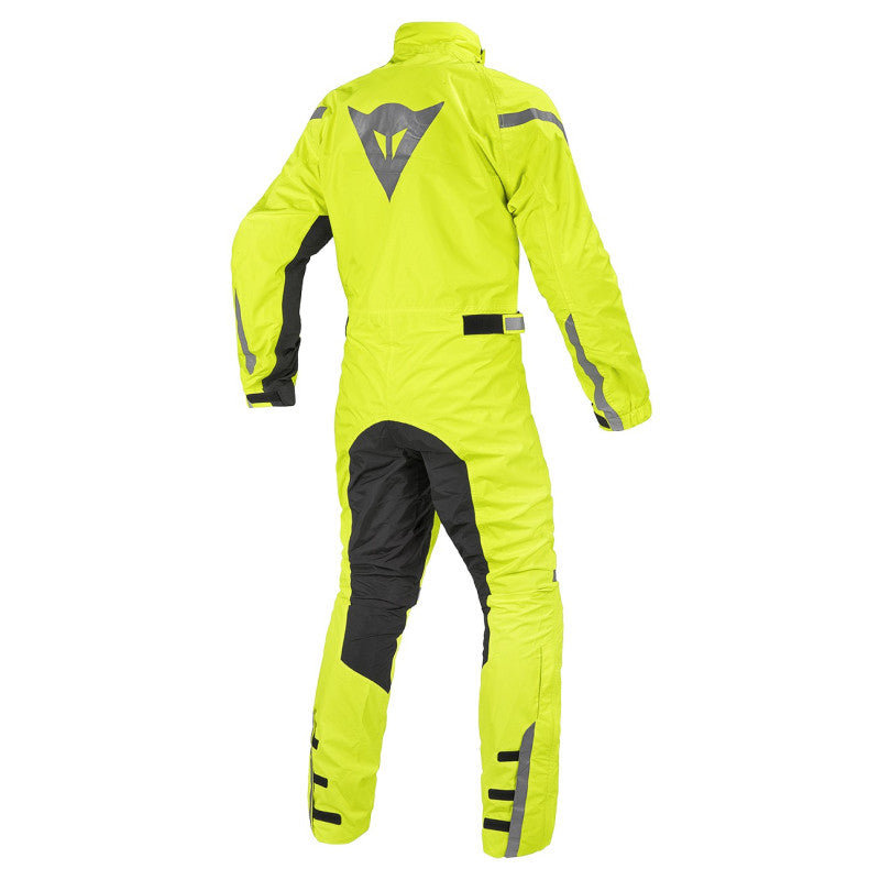 Dainese Rain One Piece Oversuit in Fluo Yellow, rear view