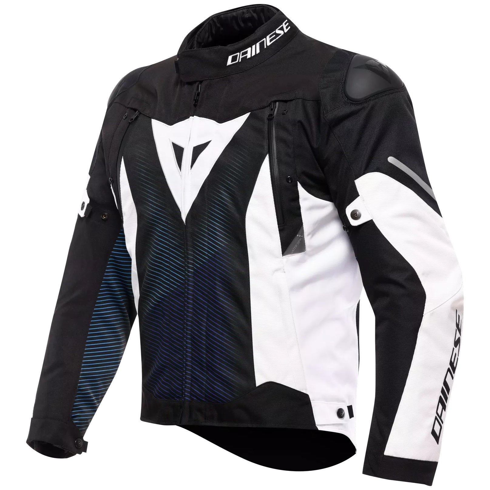 Dainese Super Sprint D-Dry Textile Jacket Black / Blue / White, front view
