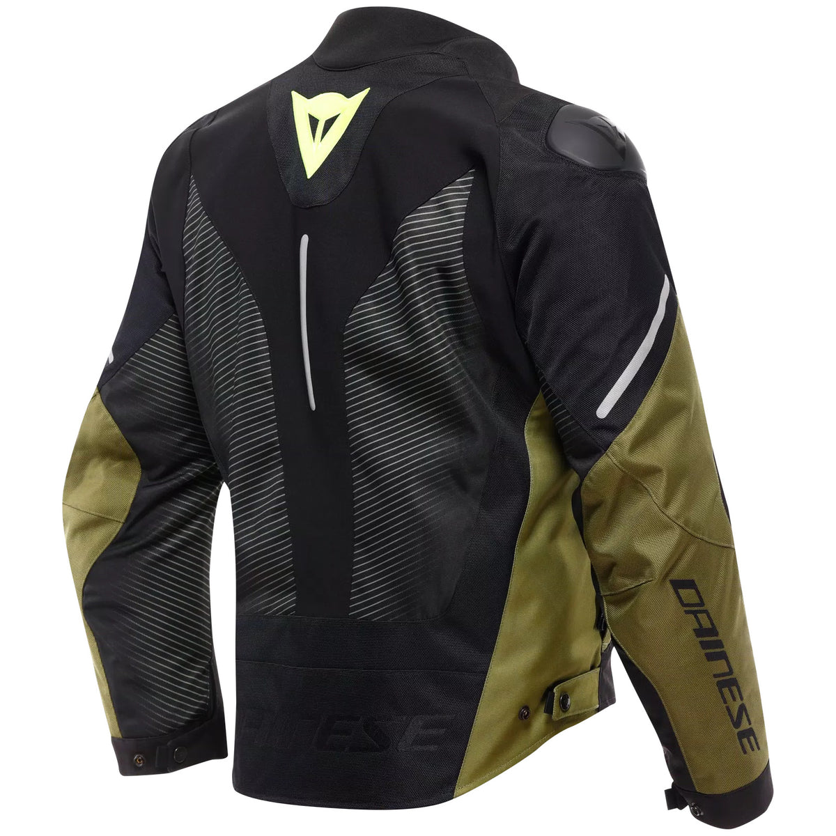 Dainese Super Sprint D-Dry Textile Jacket Black / Fluo Yellow, rear view
