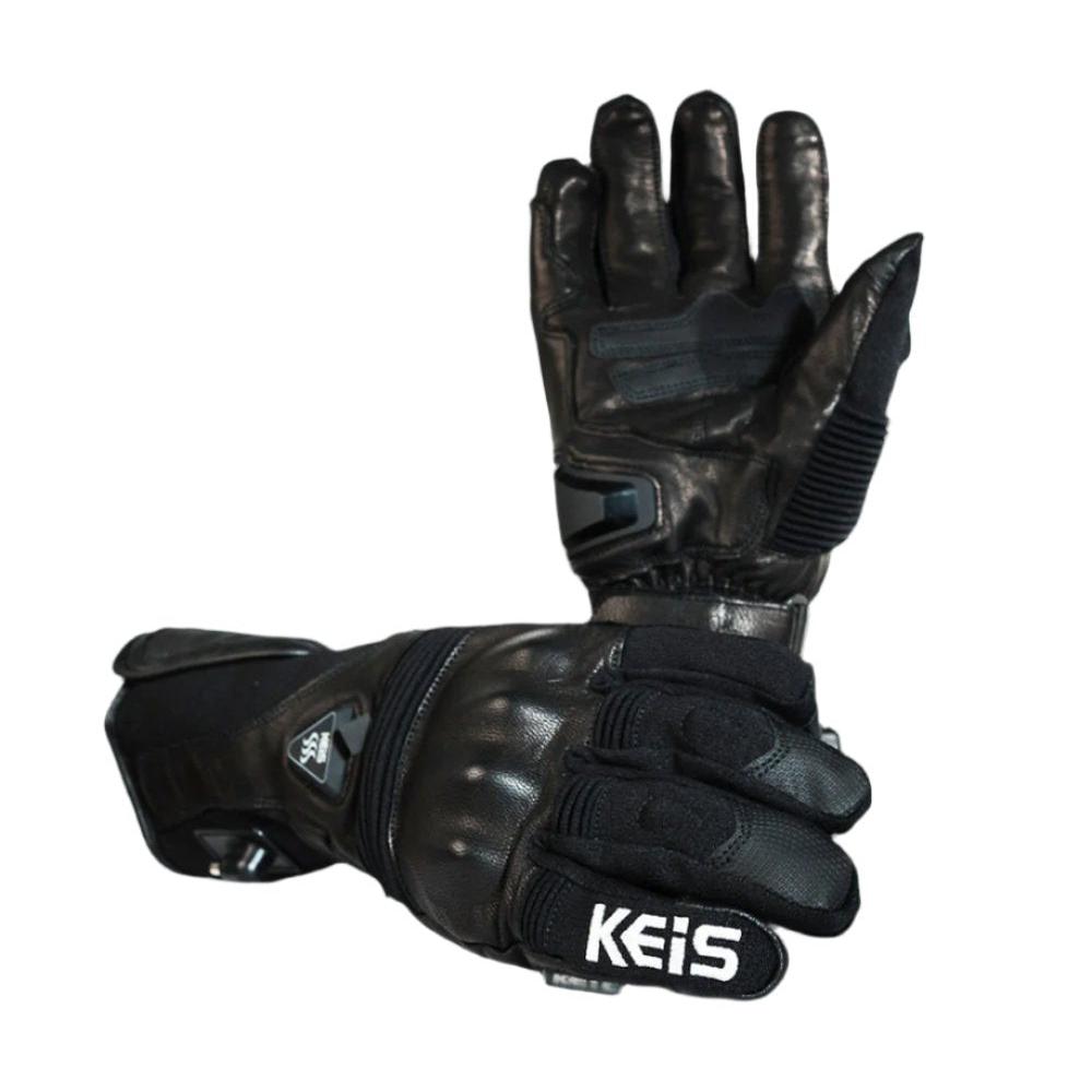 Keis G601 Premium Heated Touring Gloves - stacked pair view