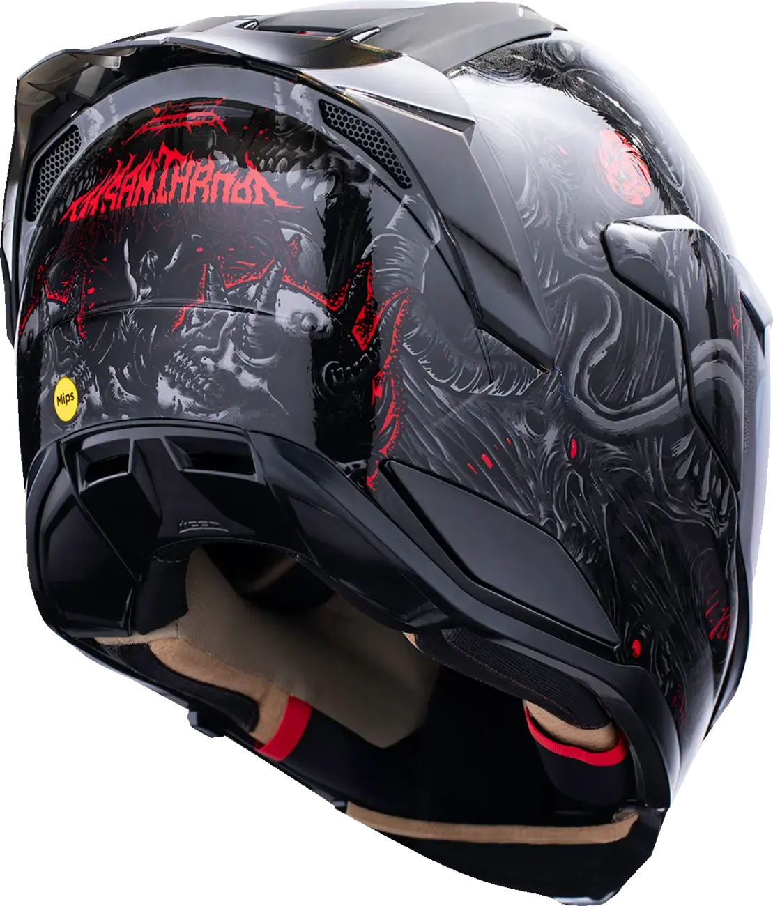 Icon Ultraflite Misanthrope MIPS Matt Black / Red - FREE UK Shipping, FREE 365 Day Returns | Moto Central