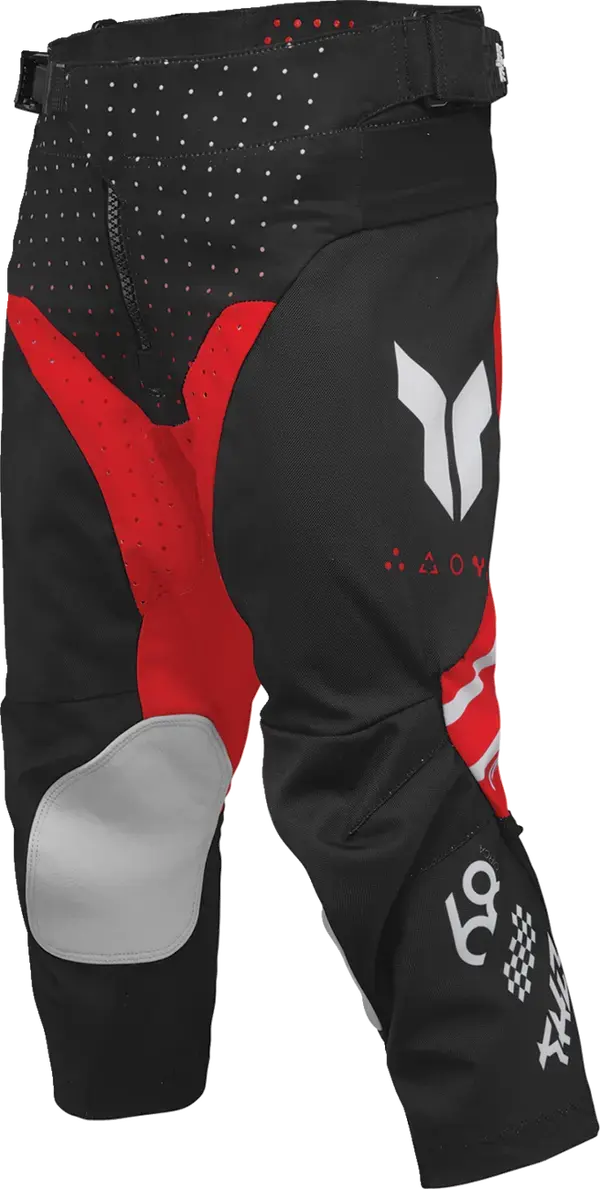 Thor Launchmode Futura Youth MX Textile Trouser Black / Light Grey / Red / White - FREE UK Shipping, FREE 365 Day Returns | Moto Central