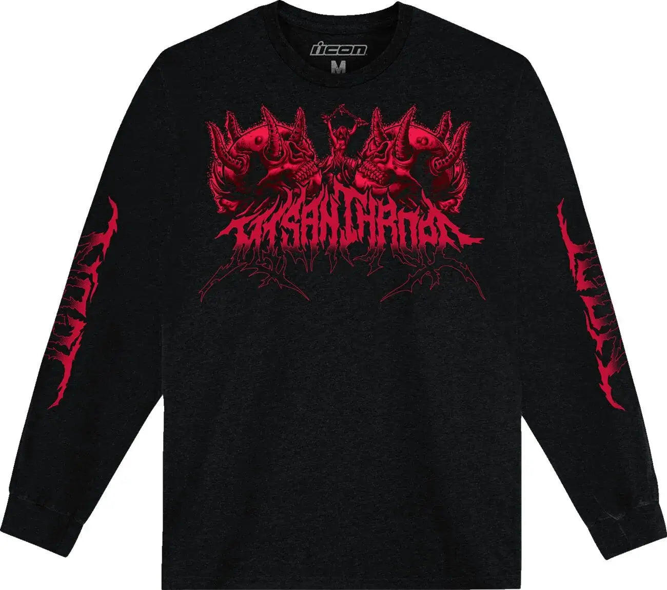 Icon Misanthrope Long Sleeves T-Shirt Black / Red - FREE UK Shipping, FREE 365 Day Returns | Moto Central