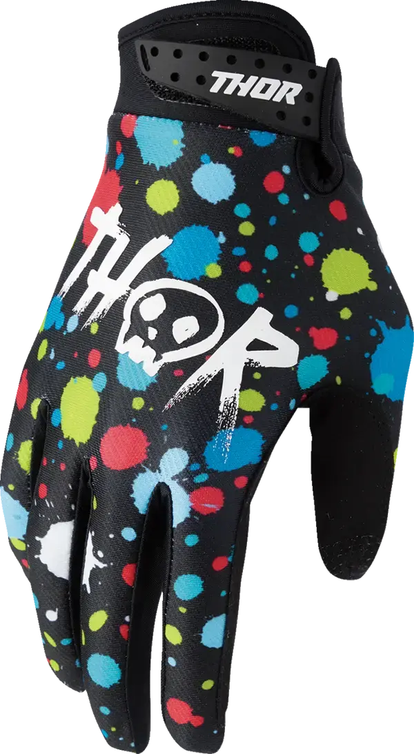 Thor Launchmode Splat Youth Textile Gloves Black / Multi - FREE UK Shipping, FREE 365 Day Returns | Moto Central