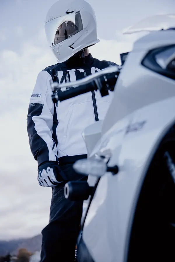 Icon Merc3 Anomaly Textile Jacket White - FREE UK Shipping, FREE 365 Day Returns | Moto Central