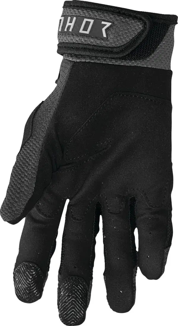 Thor Terrain Textile Gloves Black / Charcoal - FREE UK Shipping, FREE 365 Day Returns | Moto Central
