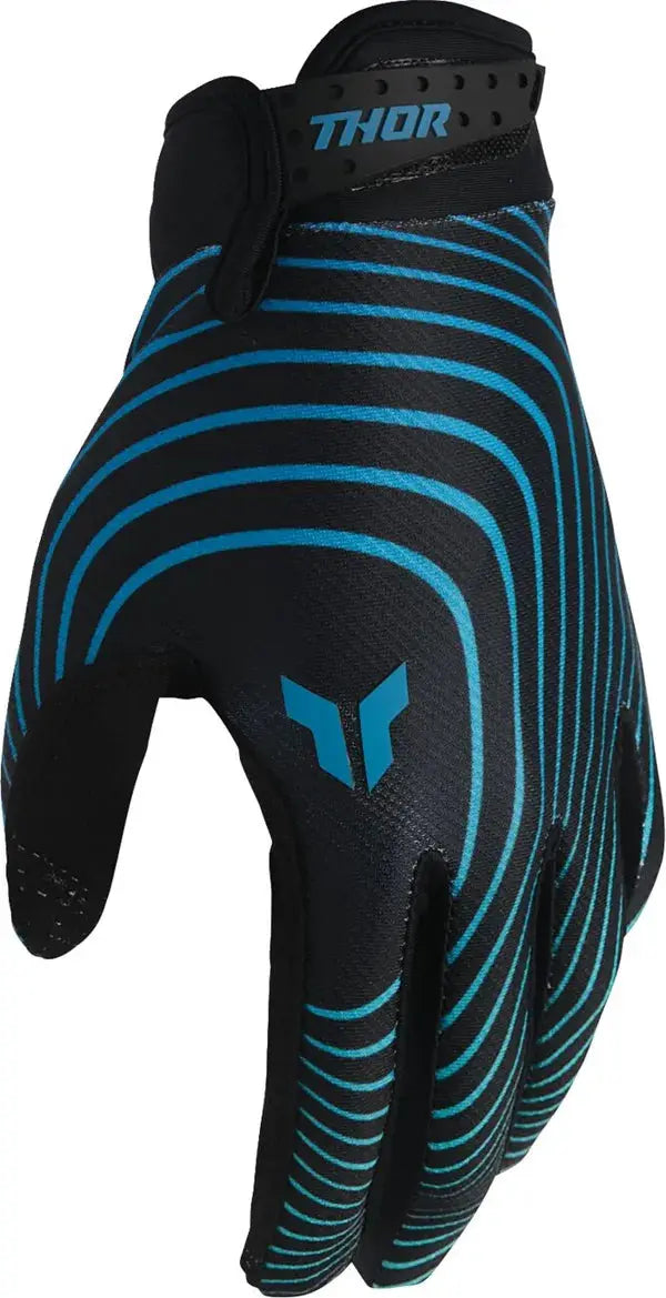 Thor Launchmode Identity Textile Gloves Black / Teal - FREE UK Shipping, FREE 365 Day Returns | Moto Central