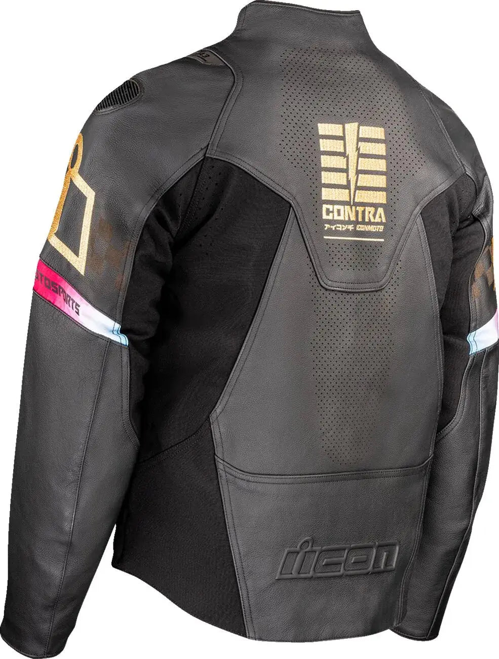 Icon Contra 3 Rizz Rizz Leather Jacket Black - FREE UK Shipping, FREE 365 Day Returns | Moto Central