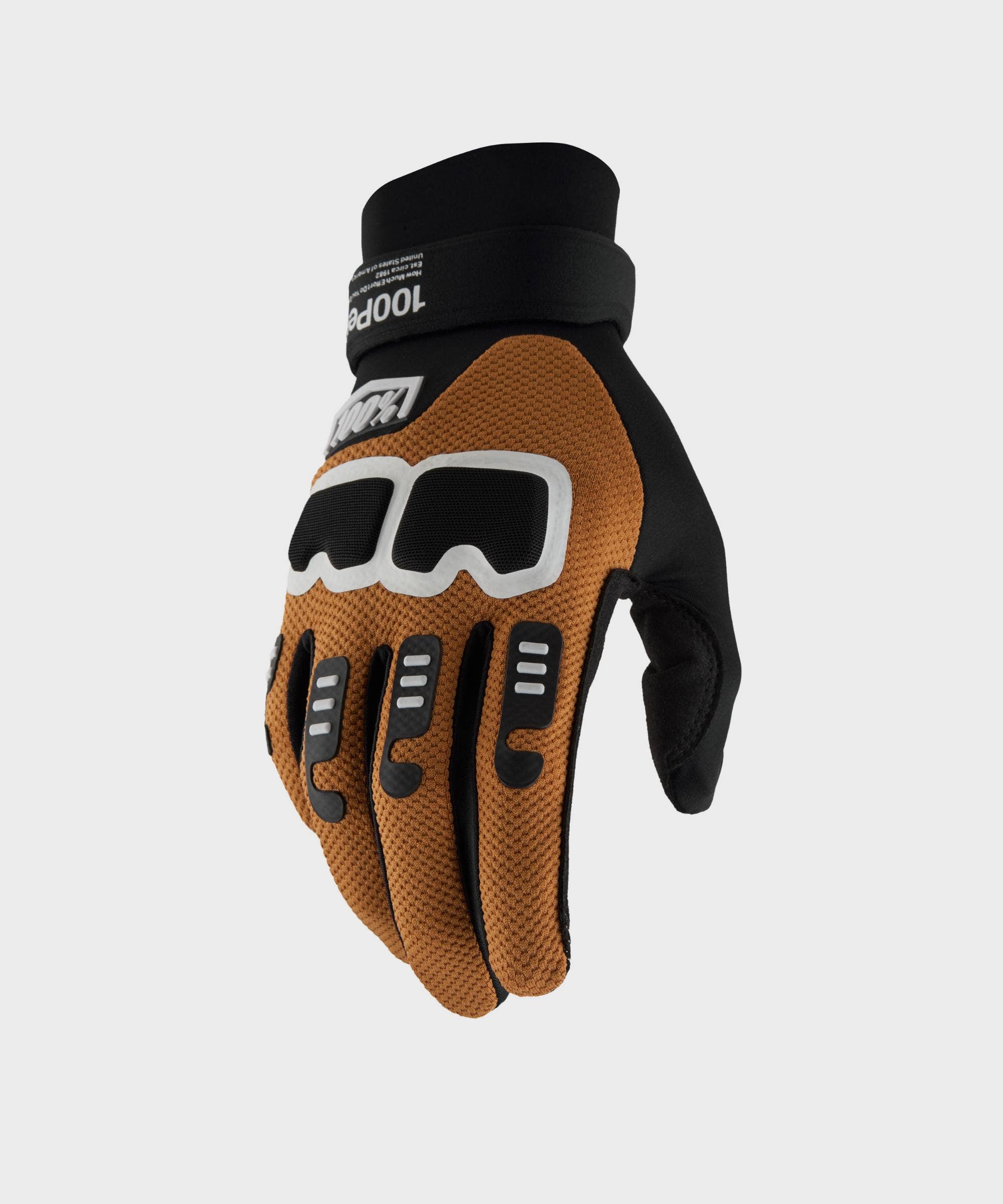 100% Langdale Gloves Black / Tan - FREE UK Shipping, FREE 365 Day Returns | Moto Central