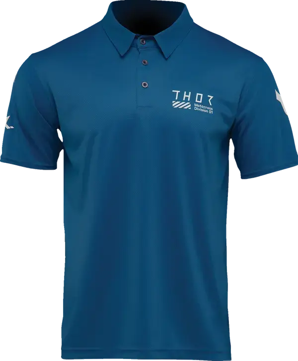 Thor Corpo Polo Shirt Storm Blue - FREE UK Shipping, FREE 365 Day Returns | Moto Central
