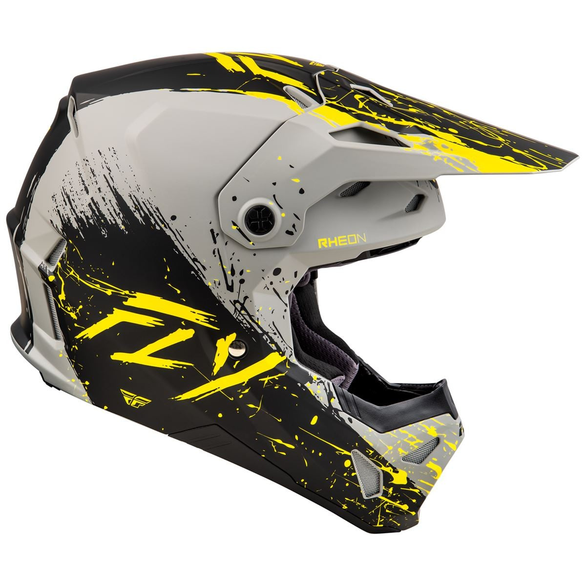 Fly Racing Formula CP Manic Matt Grey / Black / Yellow - FREE UK Shipping, FREE 365 Day Returns | Moto Central