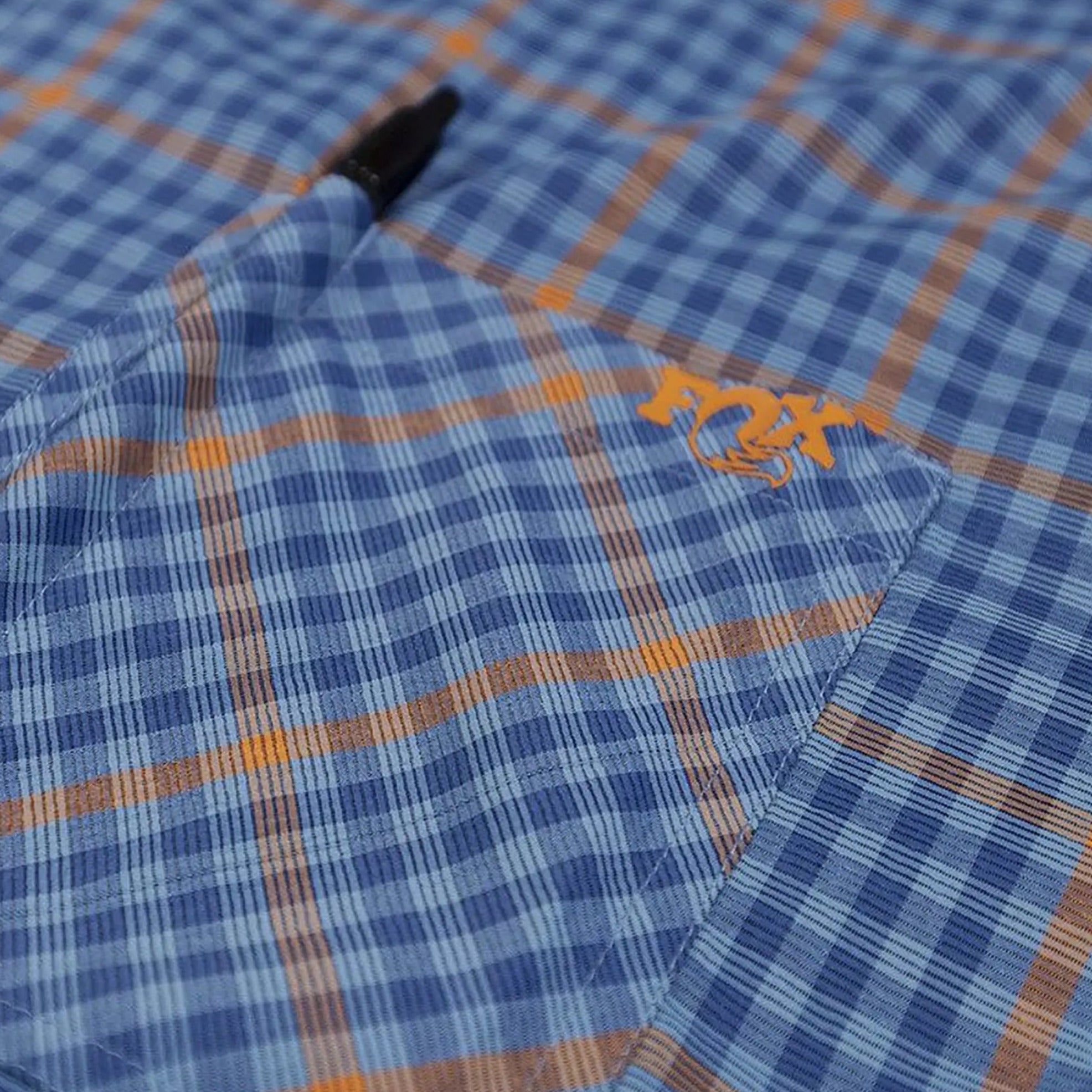 FOX Shop Shirt Orange / Blue Plaid - FREE UK Shipping, FREE 365 Day Returns | Moto Central