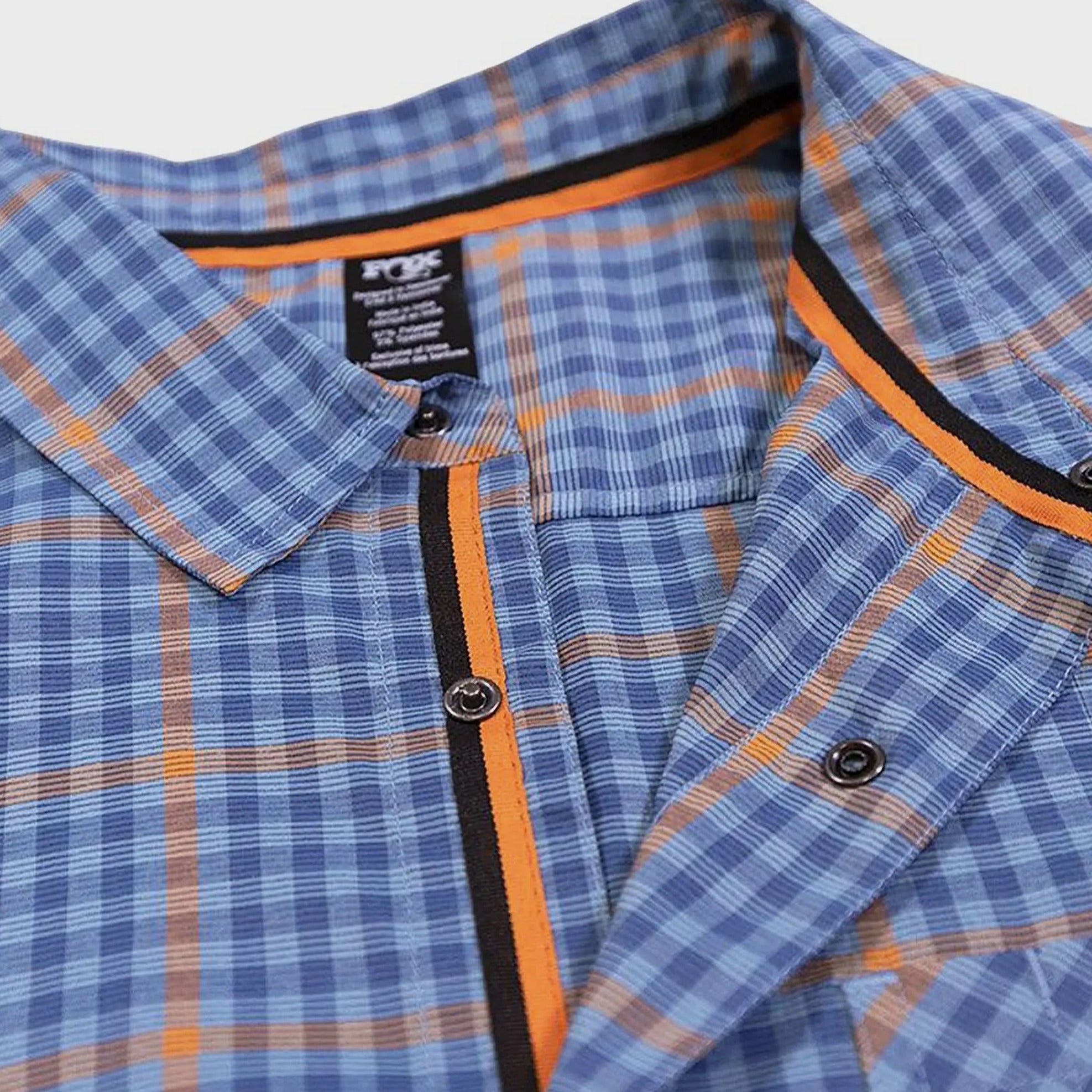 FOX Shop Shirt Orange / Blue Plaid - FREE UK Shipping, FREE 365 Day Returns | Moto Central