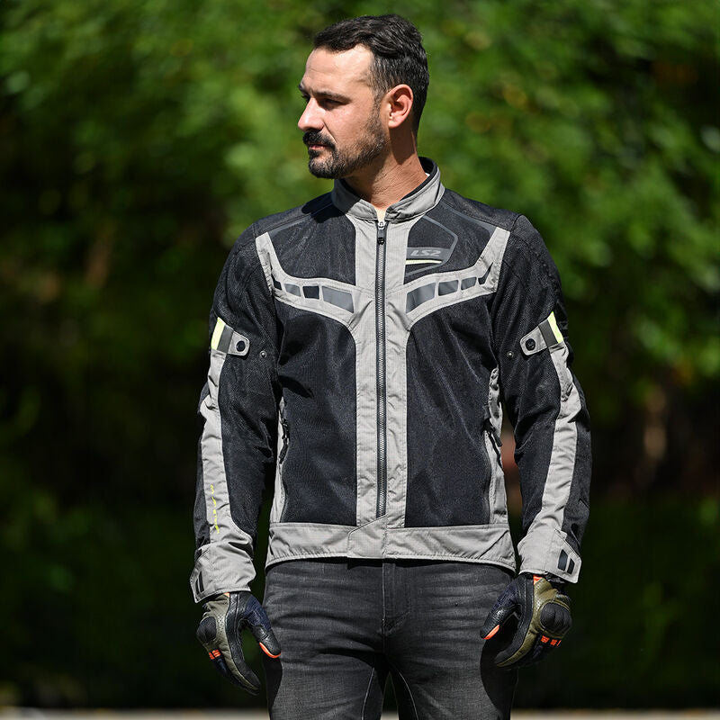 LS2 Garda Air Textile Jacket Green / Black / Hi-Viz Yellow