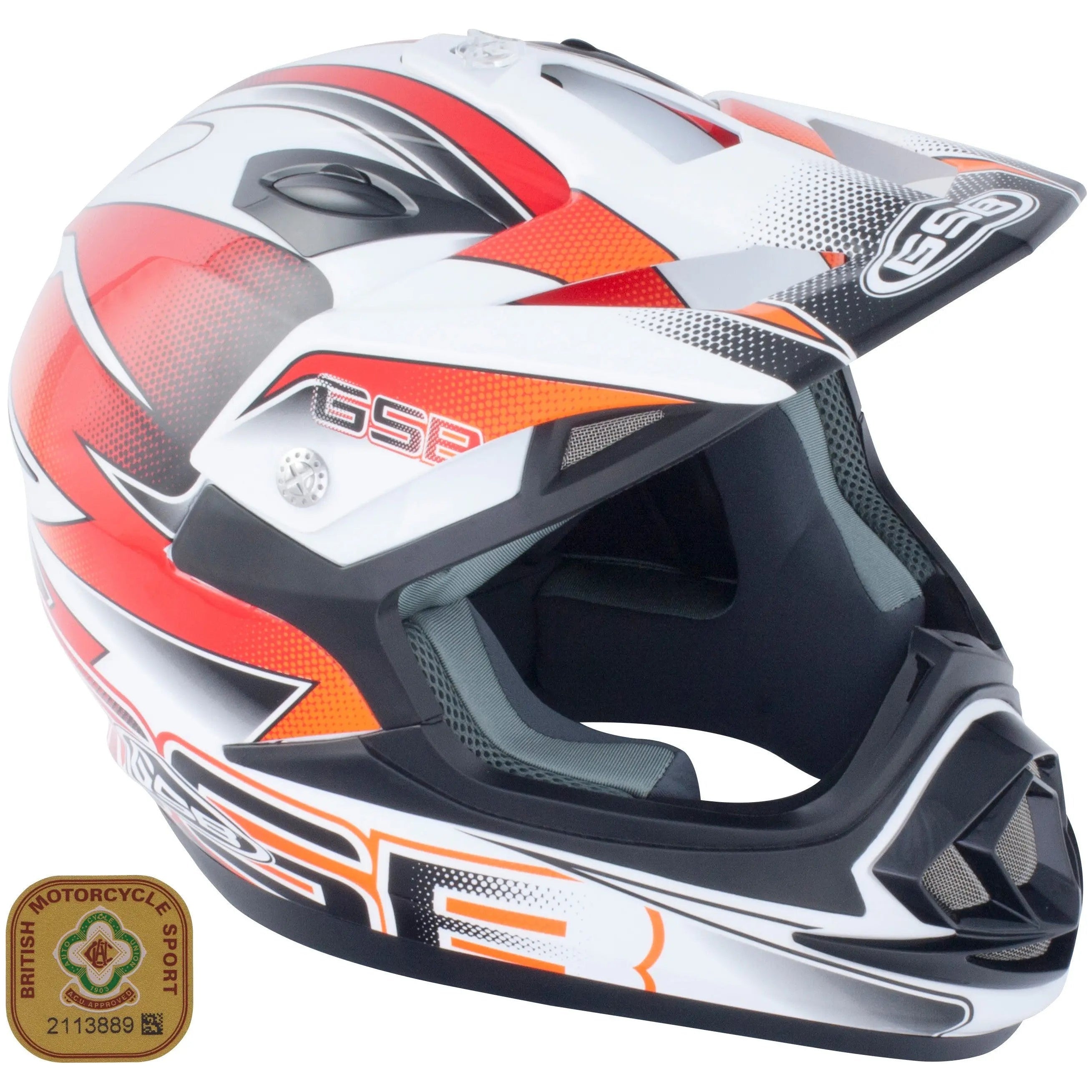 GSB XP-14B MX Off-Road Helmet Gloss Graphic Orange - FREE UK Shipping, FREE 365 Day Returns | Moto Central