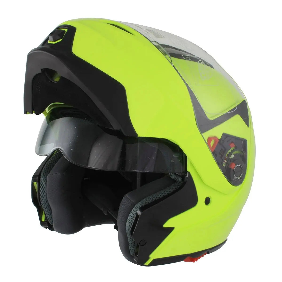 GSB G-339 Flip-Up Helmet Gloss Plain Fluo Yellow - FREE UK Shipping, FREE 365 Day Returns | Moto Central