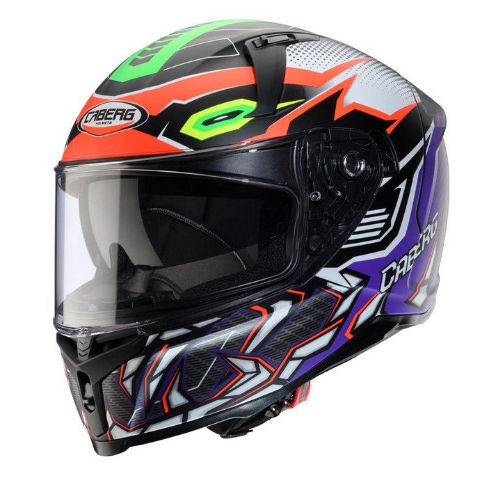 Caberg Avalon X Gurkha Matt Black / Fluo Orange / Fluo Green / Purple - FREE UK Shipping, FREE 365 Day Returns | Moto Central