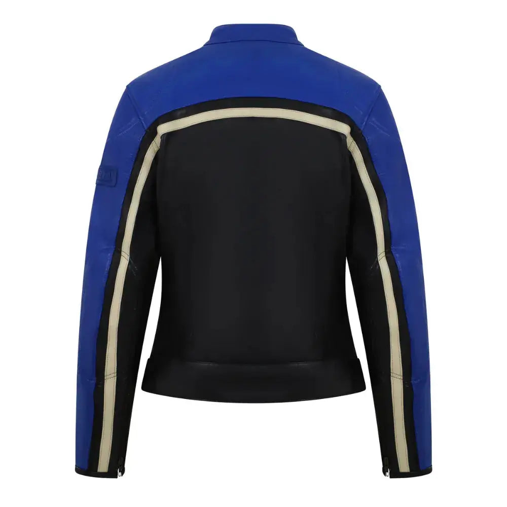 MotoGirl Hayley Ladies Leather Jacket Blue FREE UK Delivery, FREE 365 Day Returns | Moto Central