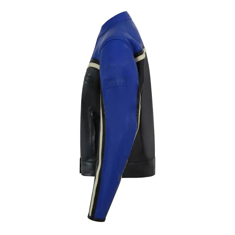 MotoGirl Hayley Ladies Leather Jacket Blue FREE UK Delivery, FREE 365 Day Returns | Moto Central