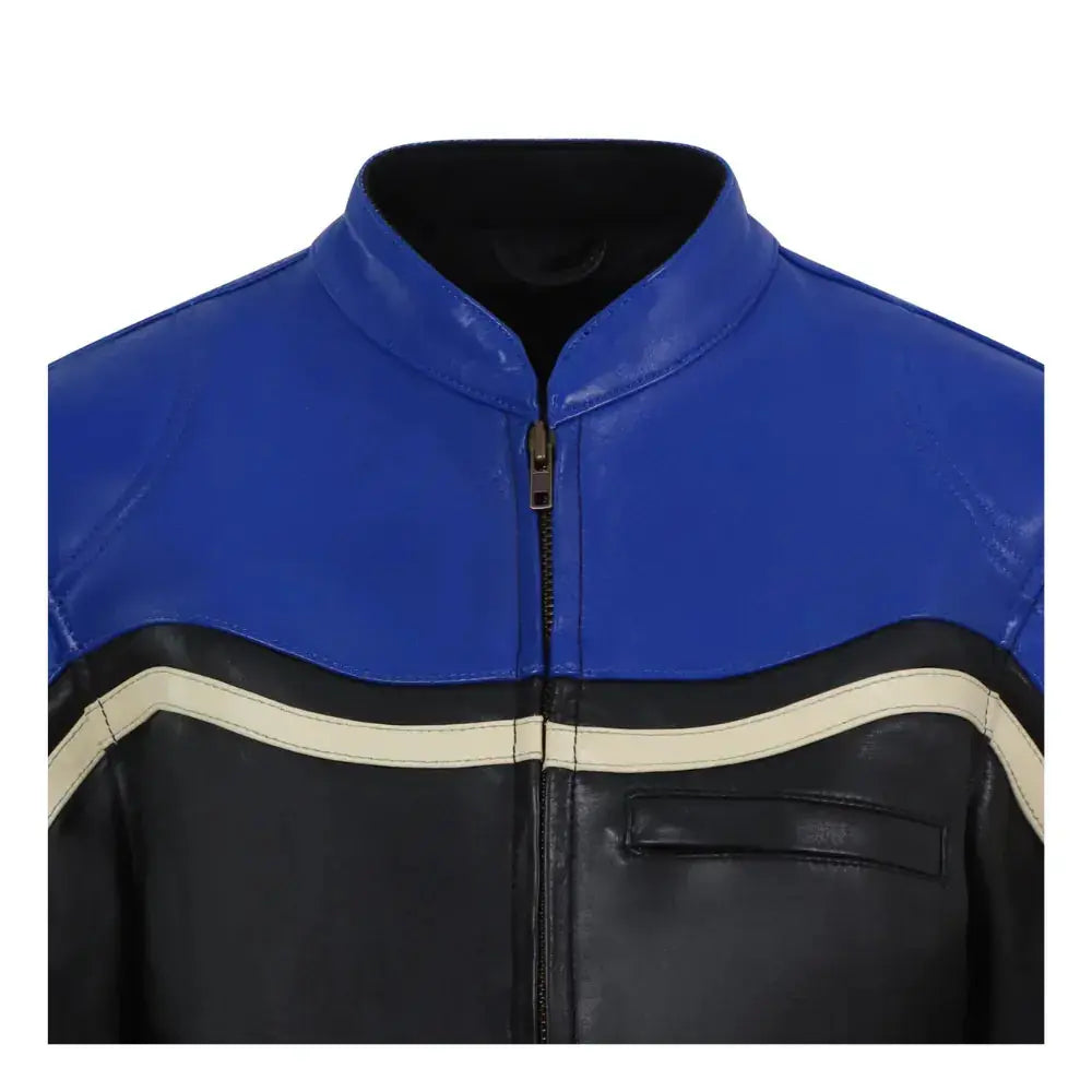 MotoGirl Hayley Ladies Leather Jacket Blue FREE UK Delivery, FREE 365 Day Returns | Moto Central