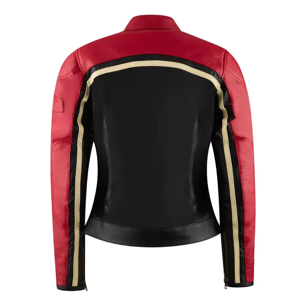 MotoGirl Hayley Ladies Leather Jacket Red FREE UK Delivery, FREE 365 Day Returns | Moto Central